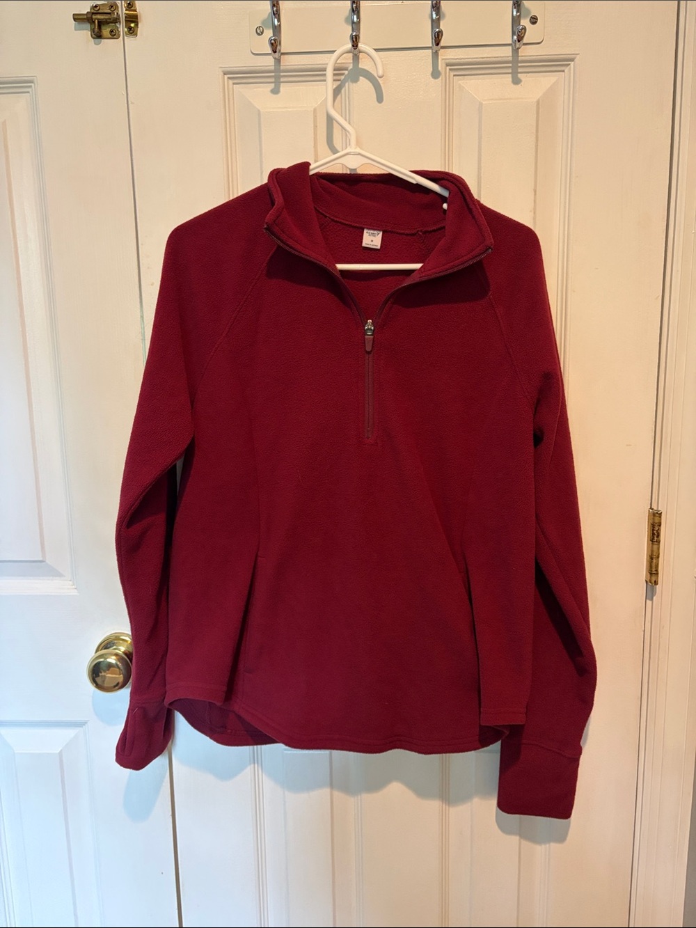 Old Navy Active Women’s Deep Red Quarter-Zip Fleece Pullover